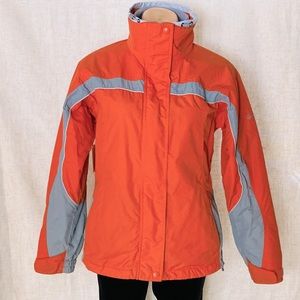 Columbia Core Interchangeable Orange and Grey Winter Ski Coat. Small
